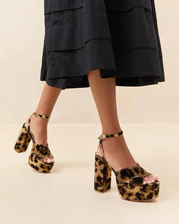 Women Heeled Sandals Loeffler Randall Loretta Leopard Velvet Platform Sandal Women Heeled Sandals Loeffler Randall Loretta Leopard Velvet Platform Sandal