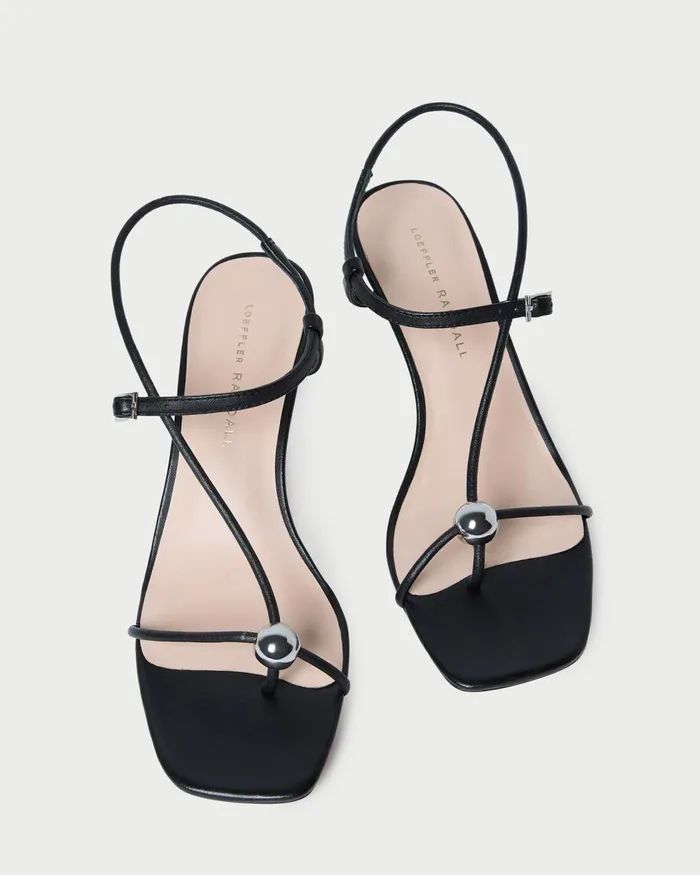 Women Heeled Sandals Loeffler Randall Triana Black Leather MidHeel Sandal Women Heeled Sandals Loeffler Randall Triana Black Leather MidHeel Sandal