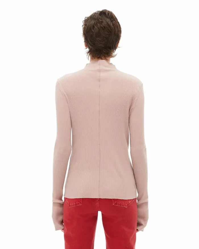 Women High Neck Rib Top Sorbet Helmut Lang Sweaters