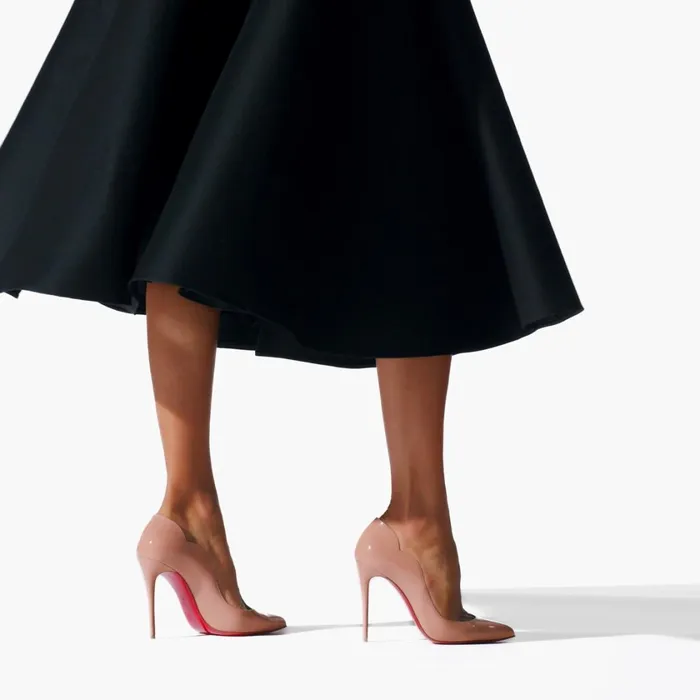 Women Hot Chick 100 Mm Pumps 8211 Patent Calf Leather 8211 Nude Nude Christian Louboutin Pumps