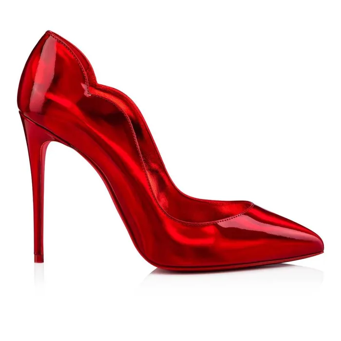 Women Hot Chick 100 Mm Pumps 8211 Patent Calf Psychic 8211 Loubi Red Christian Louboutin Pumps
