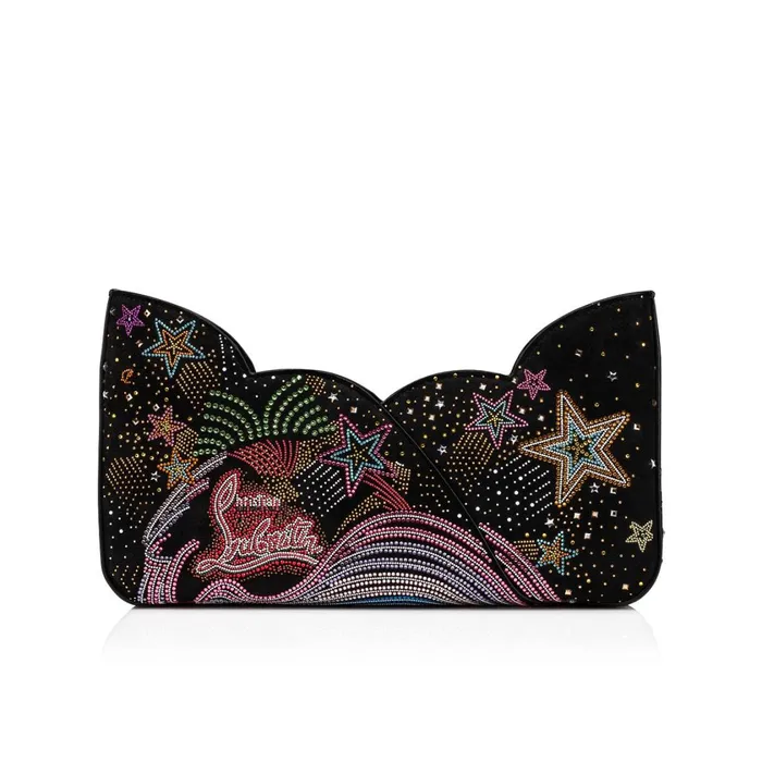 Women Hot Chick Baguette Clutch 8211 Veau Velours Starlight Strass 8211 Black Black Christian Louboutin Shoulder Bags Women Hot Chick Baguette Clutch 8211 Veau Velours Starlight Strass 8211 Black Black Christian Louboutin Shoulder Bags
