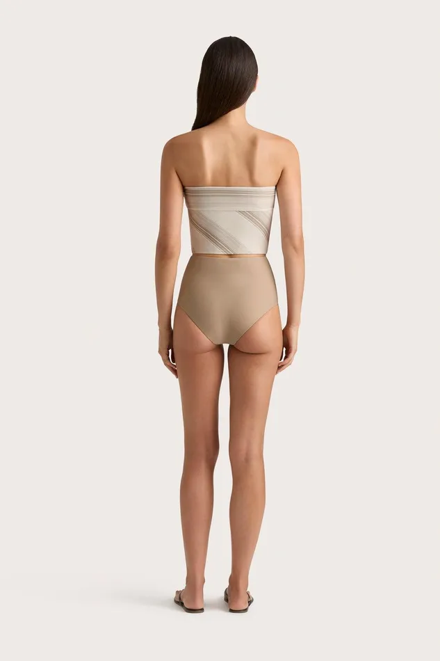 Women Jean Swim Top Futura Stripe Taupe Faithfull The Brand Swim Women Jean Swim Top Futura Stripe Taupe Faithfull The Brand Swim