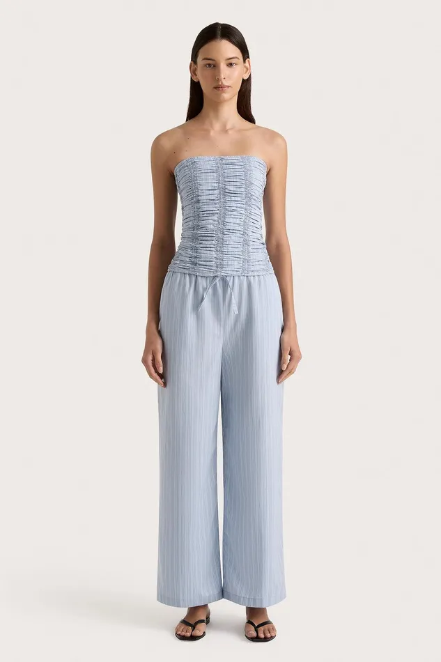 Women Jilliane Top Blue Pinstripe Faithfull The Brand Tops Women Jilliane Top Blue Pinstripe Faithfull The Brand Tops