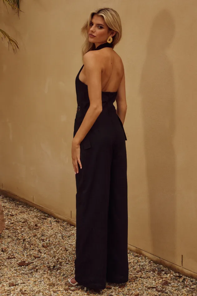 Women Jumpsuits Runaway The Label TARO JUMPSUIT Black