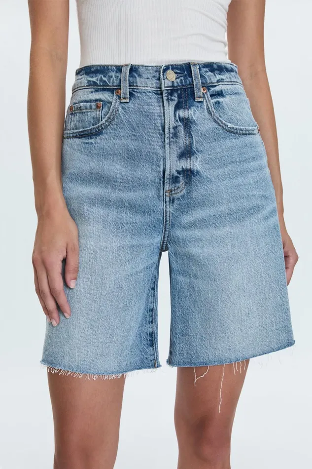 Women Kaylee High Rise Pinched Loose Straight 8211 Boulder Pistola Denim Shorts