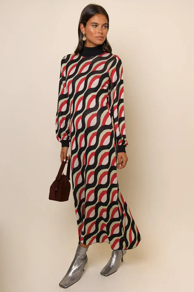 Women Knitwear RIXO Teresa Vintage Wave Jacquard Women Knitwear RIXO Teresa Vintage Wave Jacquard