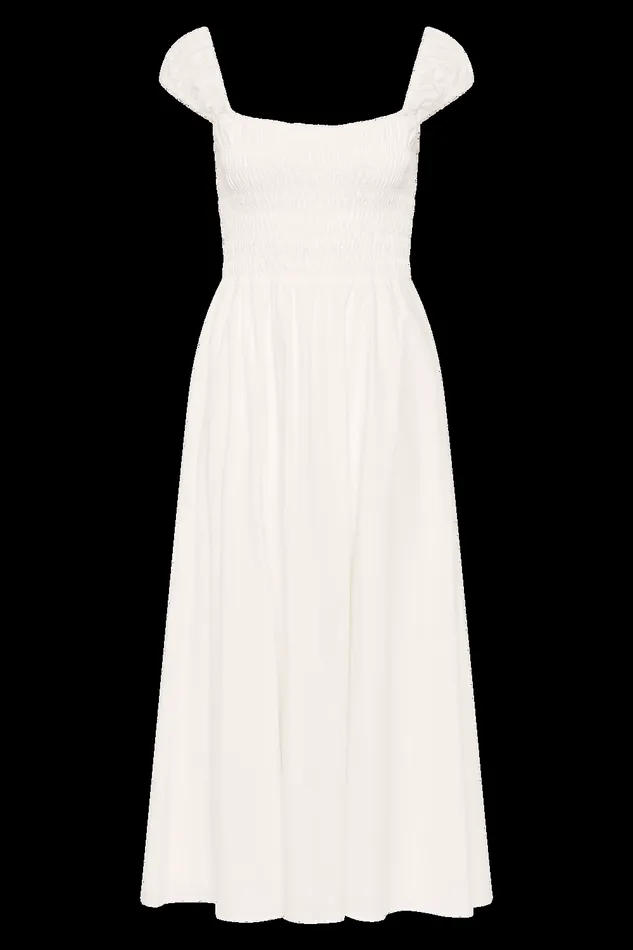 Women Lene Midi Dress White Faithfull The Brand Dresses Women Lene Midi Dress White Faithfull The Brand Dresses