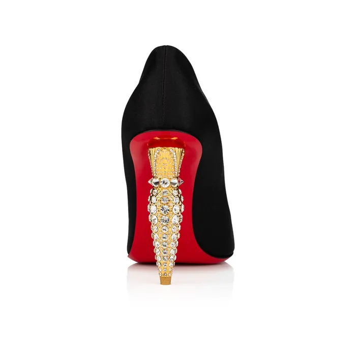 Women Lipstrass Pump 100 Mm Pumps 8211 Crepe Satin And Strass 8211 Black Black Christian Louboutin Pumps
