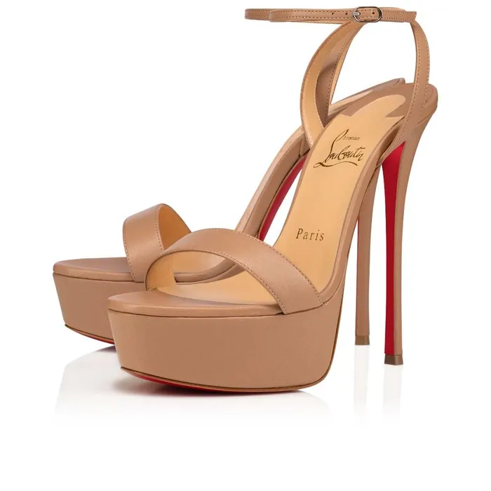 Women Loubi Queen Alta 150 Mm Sandals 8211 Nappa Leather 8211 Nude Nude Christian Louboutin Platforms