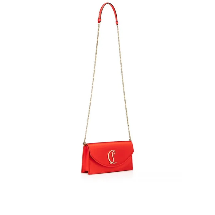 Women Loubi54 Clutch 8211 Crepe Satin 8211 Ole Red Christian Louboutin Crossbody Bags