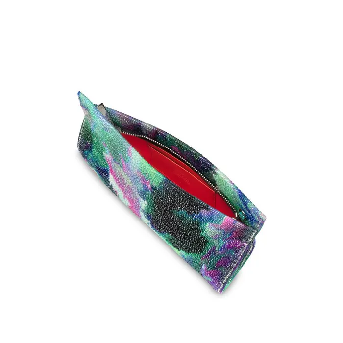 Women Loubitwist Small Clutch 8211 Crepe Satin And Strass Melancholia 8211 Multicolor Multicolor Christian Louboutin Shoulder Bags