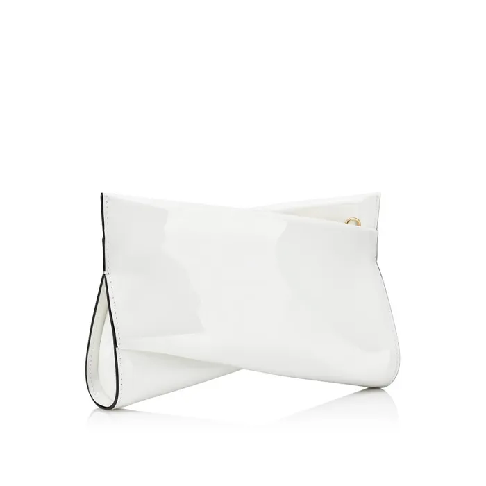 Women Loubitwist Small Clutch 8211 Patent Calf Leather 8211 Bianco White Christian Louboutin Clutches and Evening Bags