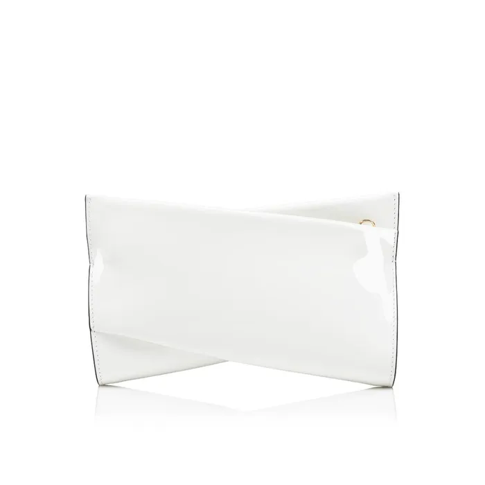 Women Loubitwist Small Clutch 8211 Patent Calf Leather 8211 Bianco White Christian Louboutin Clutches and Evening Bags