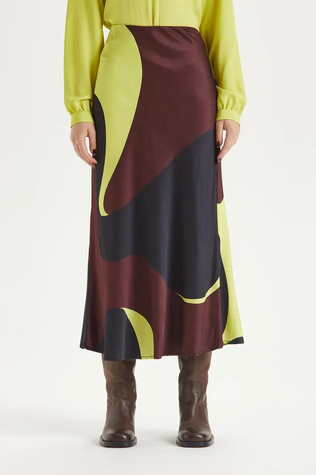 Women Malparmi Skirts Clio Print Skirt Bordeauxblackacid