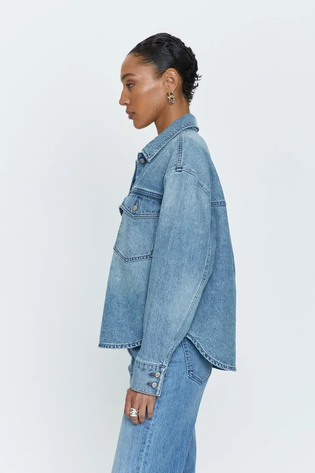 Women Mandy Crop Shacket 8211 Marcel Pistola Denim Denim
