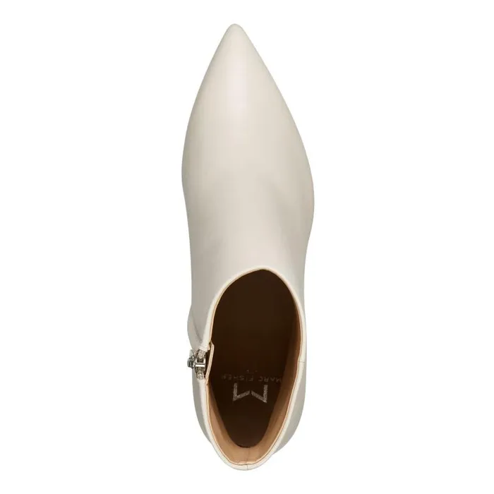 Women Marc Fisher Booties Jarli Pointy Ankle Bootie Ivory Leather