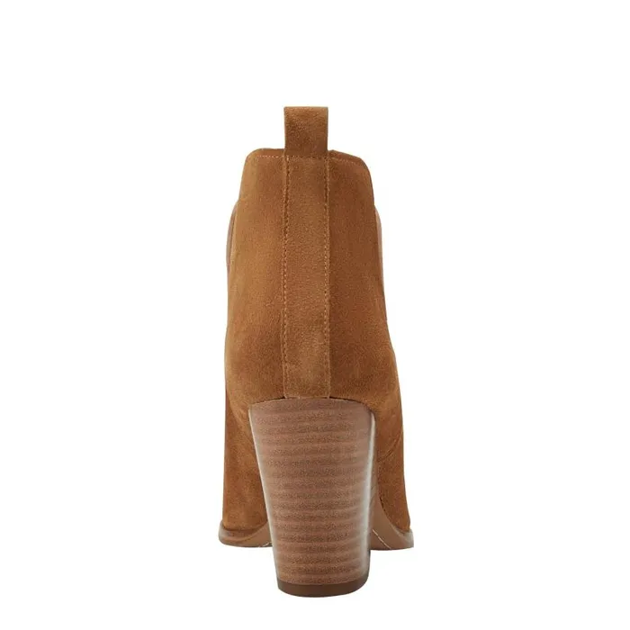 Women Marc Fisher Booties Tanilla Heeled Bootie Camel Suede