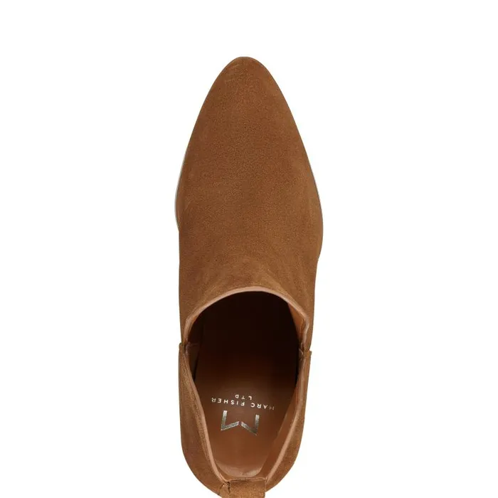 Women Marc Fisher Booties Tanilla Heeled Bootie Camel Suede