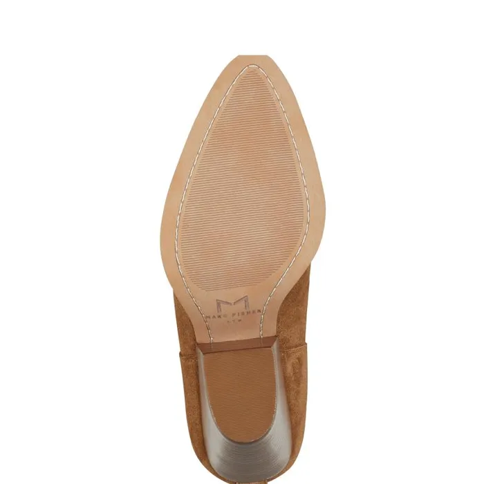 Women Marc Fisher Booties Tanilla Heeled Bootie Camel Suede