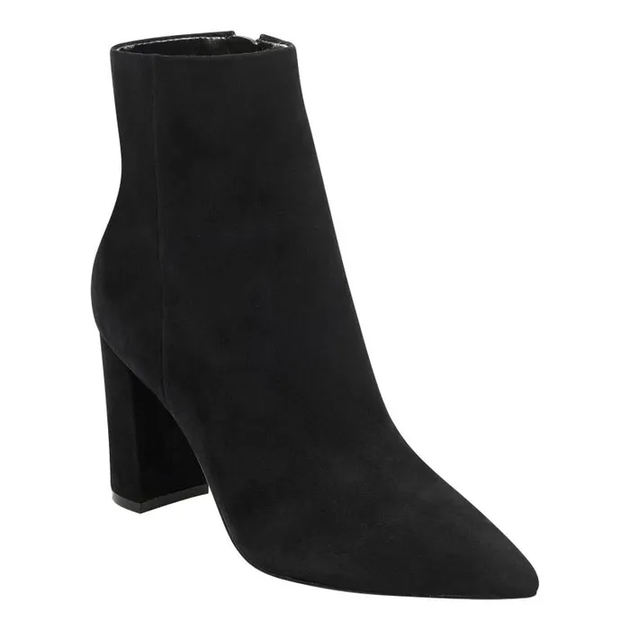 Women Marc Fisher Booties Ulani Heeled Bootie Black Suede