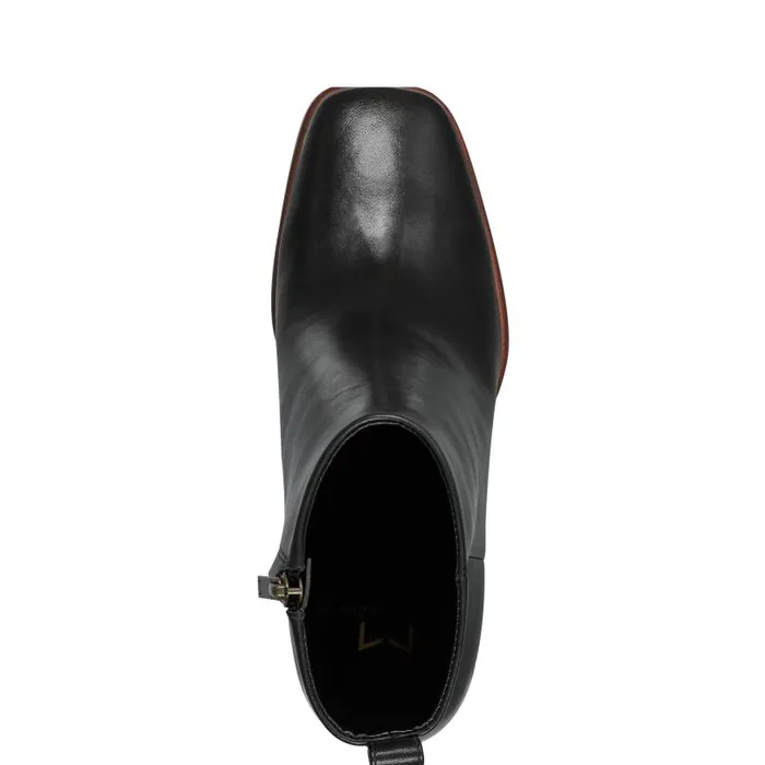 Women Marc Fisher Boots and Booties Floria Square Toe Bootie Black Leather