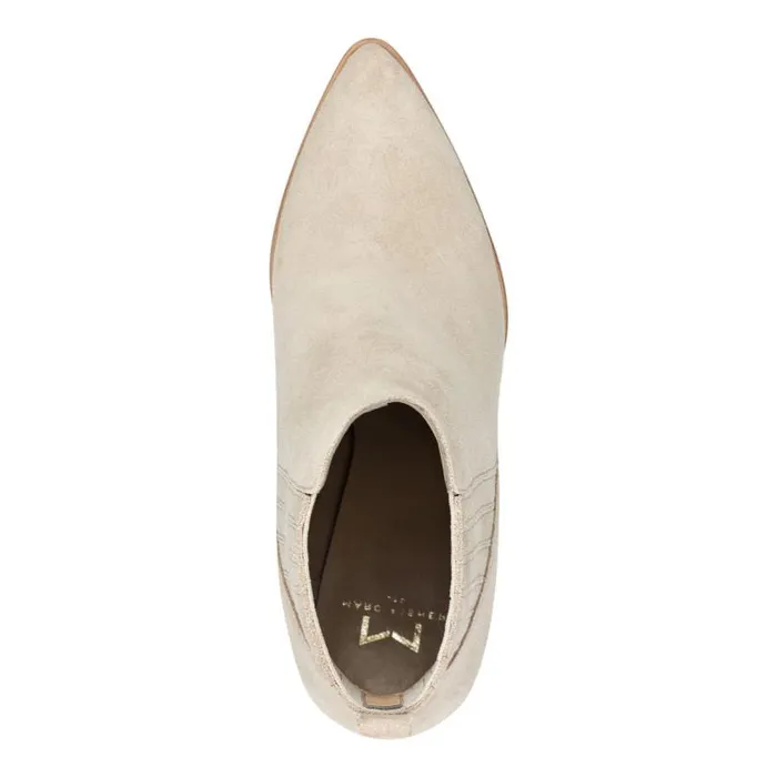 Women Marc Fisher Casual Boots Alva Pointy Toe Bootie Light Natural Suede