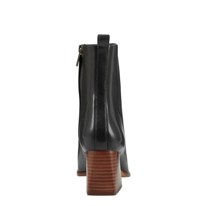 Women Marc Fisher Casual Boots Floria Square Toe Bootie Black Leather