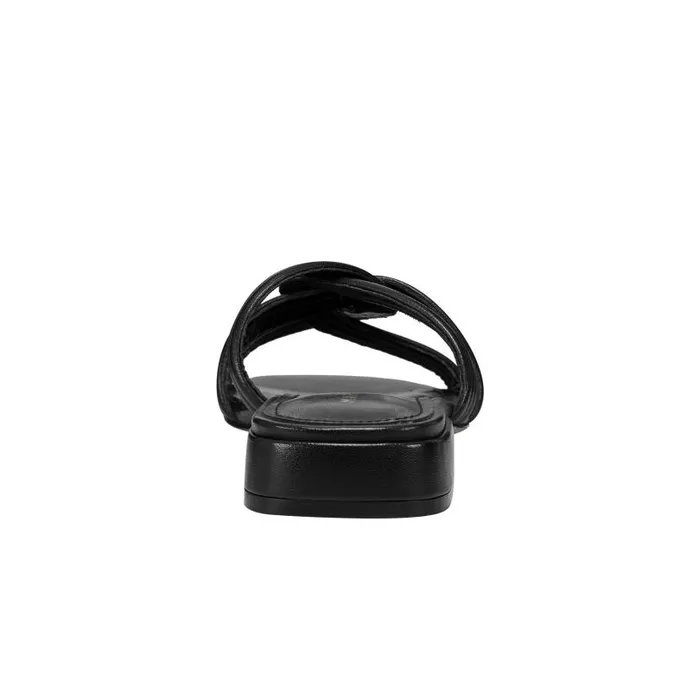 Women Marc Fisher Mules and Slides Casara Slide Sandal Black Leather