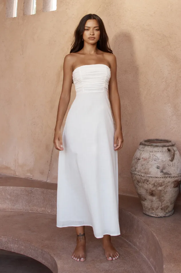 Women Maxi Dresses Runaway The Label ADELE LONG MIDI DRESS White