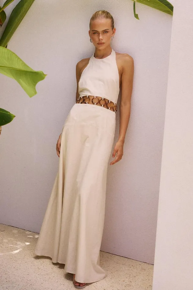 Women Maxi Dresses Runaway The Label RAFINA MAXI DRESS Sand
