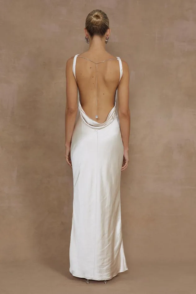 Women Maxi Dresses Runaway The Label SAMSARA DRESS Champagne