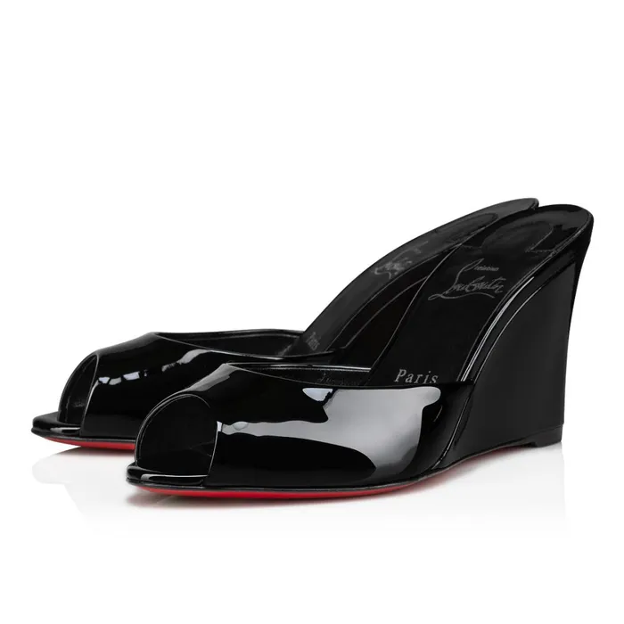 Women Me Dolly Zeppa 85 Mm Mules 8211 Patent Leather 8211 Black Black Christian Louboutin Mules Women Me Dolly Zeppa 85 Mm Mules 8211 Patent Leather 8211 Black Black Christian Louboutin Mules