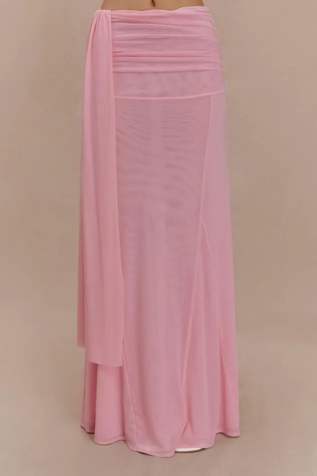 Women Meshki Bottoms Arna Mesh Maxi Skirt 8211 Candy Pink