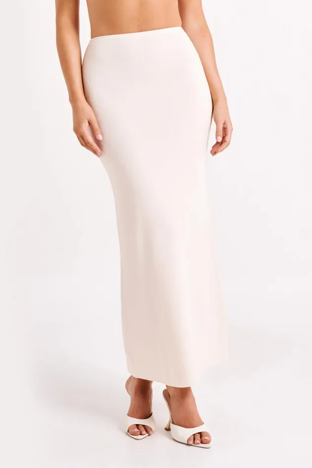 Women Meshki Bottoms Avani Mid Rise Knit Maxi Skirt 8211 Ivory