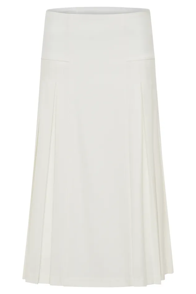 Women Meshki Bottoms Brigette Pleated Midi Skirt 8211 Ivory