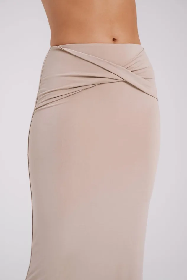 Women Meshki Bottoms Ceri Maxi Twist Skirt 8211 Taupe