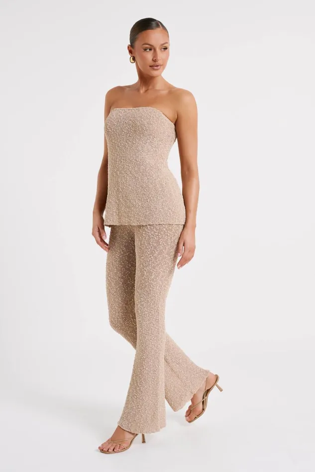Women Meshki Bottoms Irma Flared Boucle Pants 8211 Wheat