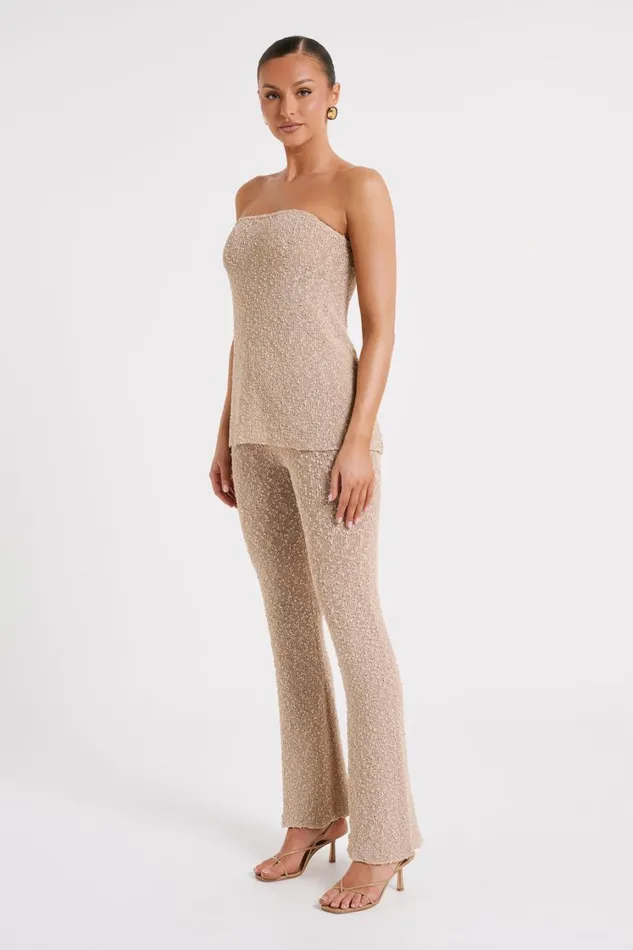Women Meshki Bottoms Irma Flared Boucle Pants 8211 Wheat
