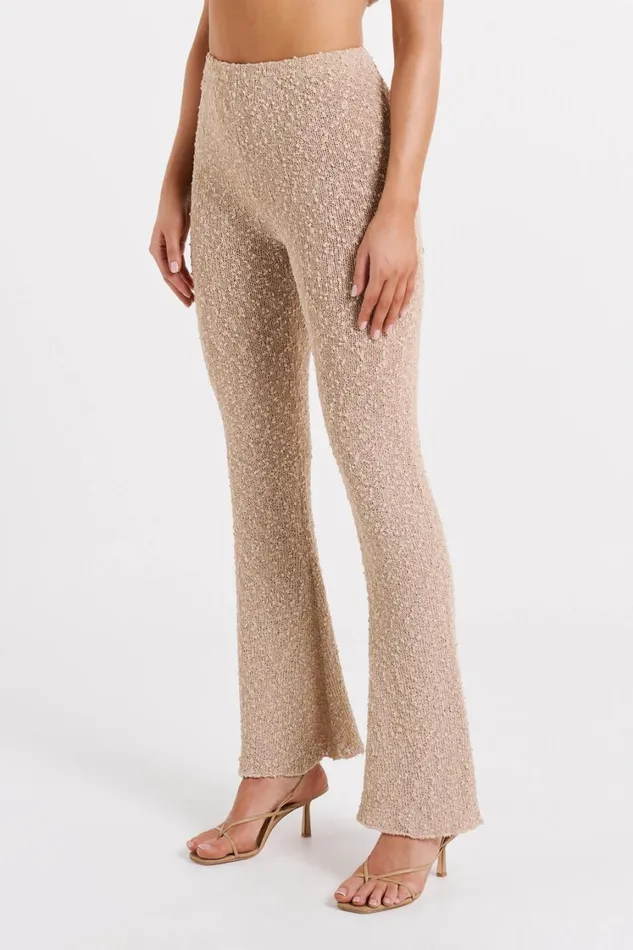 Women Meshki Bottoms Irma Flared Boucle Pants 8211 Wheat