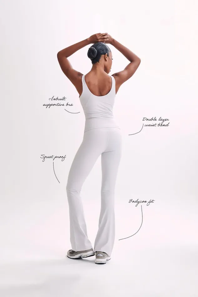 Women Meshki Bottoms Jesse Flared Yoga Pants 8211 Ice Grey