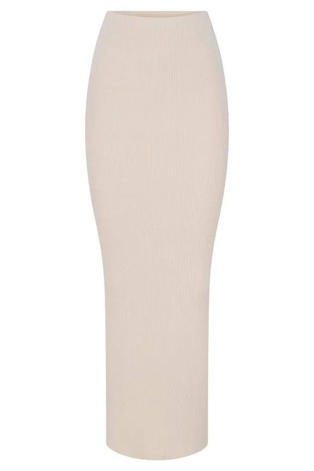 Women Meshki Bottoms Kaesha Split Maxi Knitted Skirt 8211 Bone