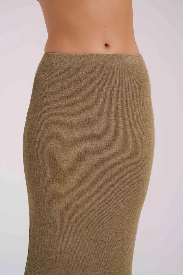 Women Meshki Bottoms Maribelle Knit Maxi Skirt 8211 Olive