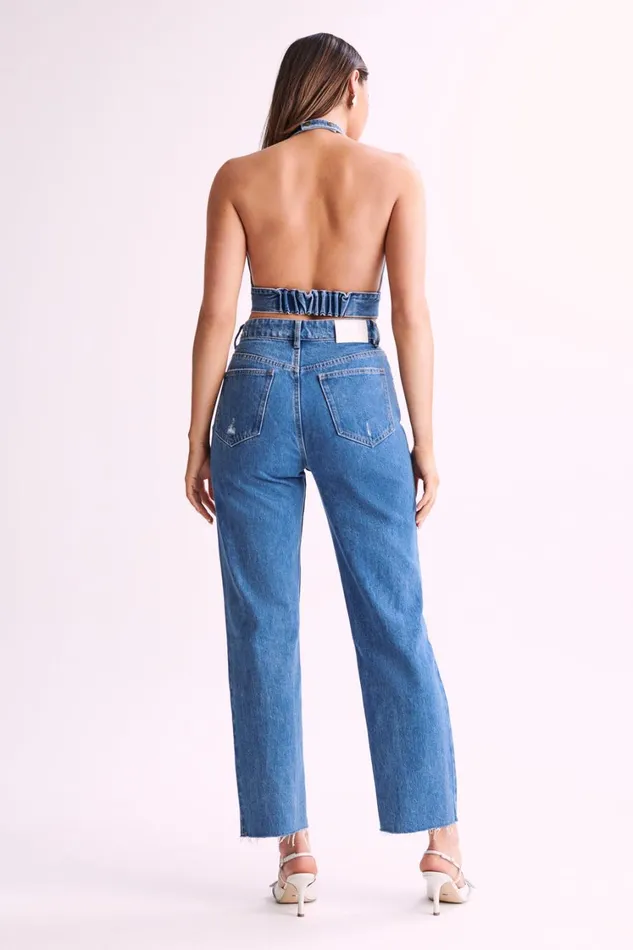 Women Meshki Bottoms Tina Mom Jean 8211 70039S Blue