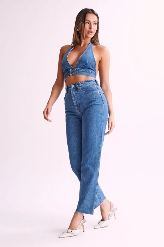 Women Meshki Bottoms Tina Mom Jean 8211 70039S Blue