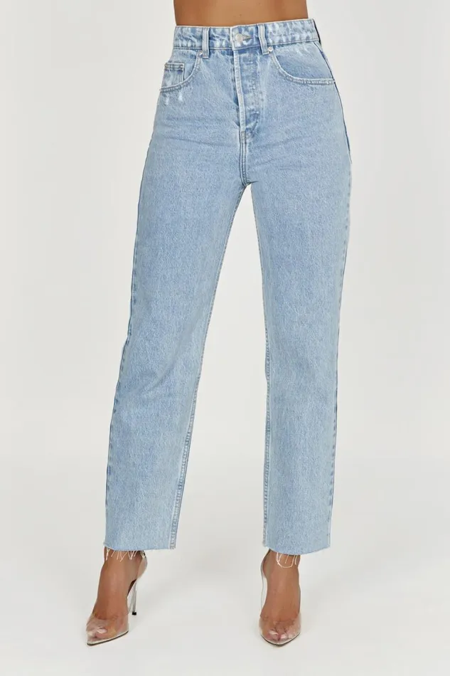 Women Meshki Bottoms Tina Mom Jean 8211 Mid Blue
