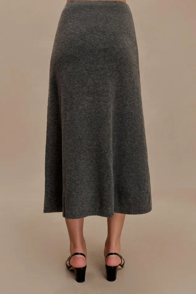 Women Meshki Bottoms Vivica Knit Maxi Skirt 8211 Charcoal Marle