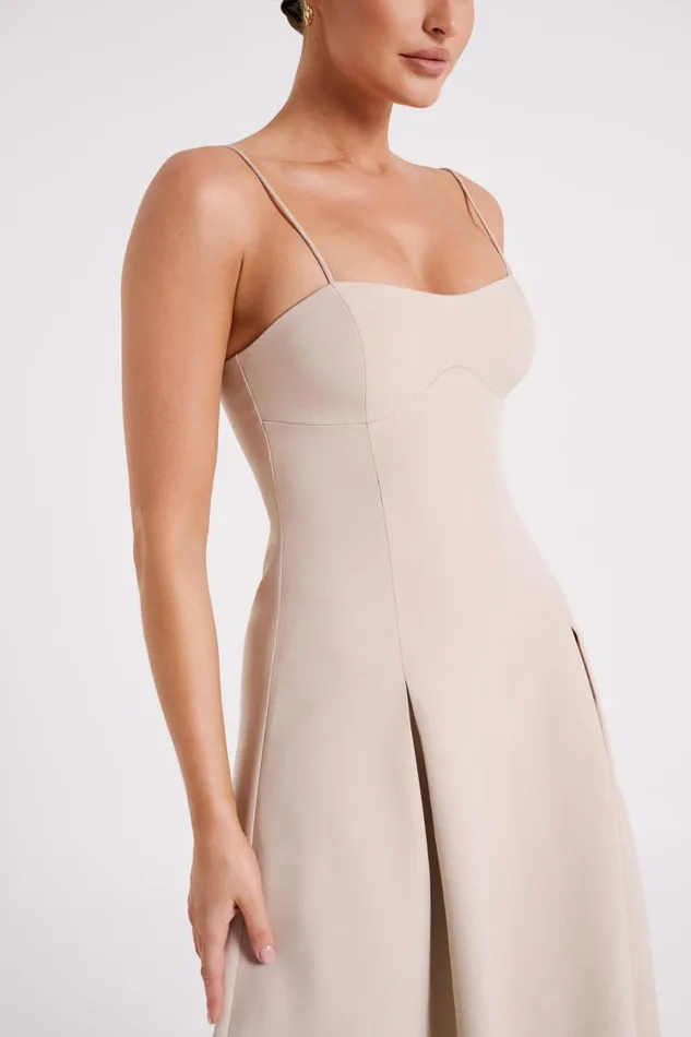 Women Meshki Dresses Alaina ALine Midi Dress 8211 Natural
