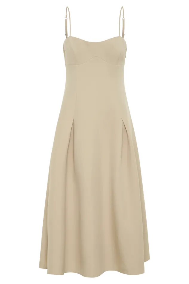 Women Meshki Dresses Alaina ALine Midi Dress 8211 Natural