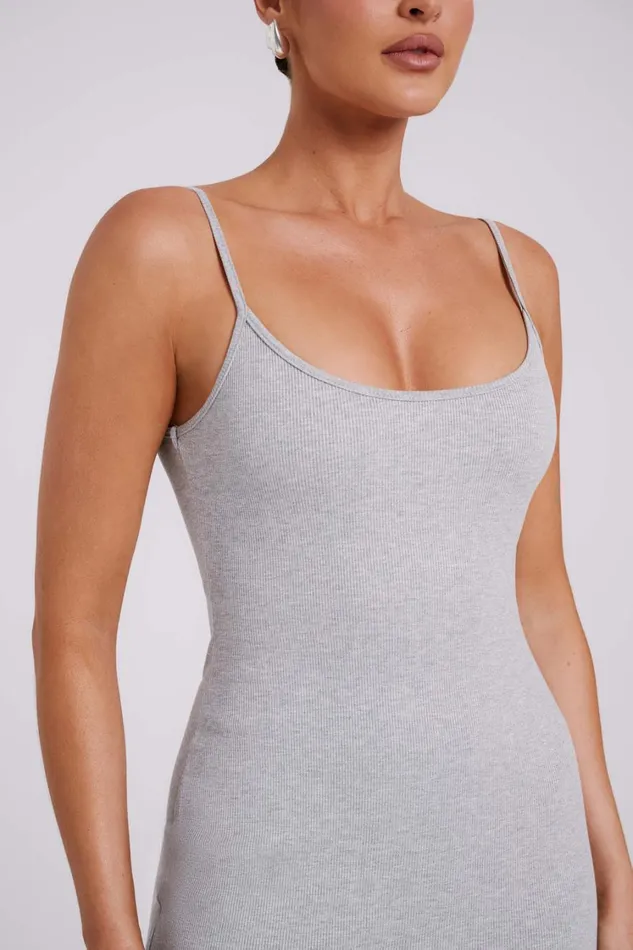 Women Meshki Dresses Alexis Ribbed Cami Midi Dress 8211 Grey Marle